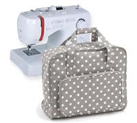 Hobbygift MR4660 8 Value Collection: Sewing Machine Bag: Matt PVC: Grey Linen Polka Dot, Cotton, Assorted, 20 x 43 x 37 cm
