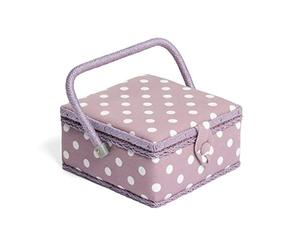 Hobbygift MRSQ Value: Sewing Box (S): Mauve Spot, Cotton Blend 20x20x11 cm