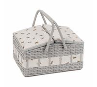HobbyGift Sewing Box - Wicker Basket - Bee - Crafts Sewing Storage