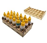 HobbyHold Paint Rack Model Making 18 Holes - Wood Model Making Accessories - Paint Rack Laser Cut 27 mm - Paint Station Ideal for Army Painter and Vallejo Colours - Paint Stand Easy Assembly