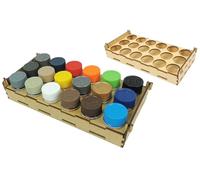HobbyHold Paint Rack - Model Paint Palette - Tabletop Colours Storage - 18 Pots (41 mm) - Brown Plastic - Compact