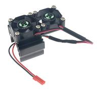 HobbyMarking 1/10 RC 540/550 Motor Aluminum Heatsink Twin 30mm Cooling Fan for HPI Truck Crawler Traxxas 1/10 Slash 4X4