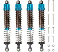 HobbyMarking 1/10 RC Crawler Shocks 110mm Aluminum Oil Filled Absorbers Adjustable Damper Set for Axial SCX10 TRX-4 TRX-6 D90 Tamiya Bullhead Super ClodBuster Truck Car Upgrades Parts (Blue)