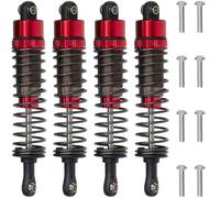 HobbyMarking 1/10 RC Crawler Shocks 4Pcs 85mm Aluminum Oil Filled Absorber Adjustable Damper Set for Tamiya CC-02 Axial SCX10 Capra D90 TRX4 Upgrades Parts (Red)