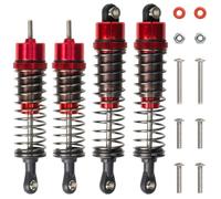 HobbyMarking Aluminum Front & Rear Oil Shocks Absorber RC Dampers Set For 1/10 Tamiya Grasshopper 2 / Super Hornet/Rising Fighter RC Off-Road Car Upgrade Parts (Red)