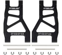 HobbyMarking Aluminum Rear Lower Suspension Arms Set for 1/10 Scale Tamiya DT-02 DT-03 Chassis RC Buggy Car Upgrades Parts