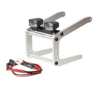 HobbyMarking RC Car Aluminum Front Bumper w/Lighting for Tamiya Bullhead ClodBuster 4x4x4 Monster Truck Car Upgrade Parts (Silver)