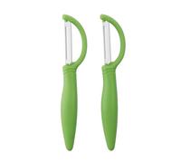 hobbyme 2 Pcs Green Ceramic Peeler for Household Use, Multi-purpose Ergonomic Design PP Material Handles for Kitchen, Restaurant, Snack Bar, Vegetables, Fruit