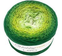 HobbyMia Leo Multicolor Gradient Ombre Yarn Cake for Knitting & Crochet - 250gr / 1094yds - (1) S.Fine, Sock, Fingering Weight Yarn (Forest, Neon & Light Green, 1 Cake Yarn)