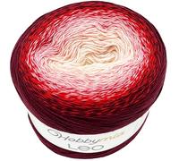 HobbyMia Leo Multicolor Gradient Ombre Yarn Cake for Knitting & Crochet - 250gr / 1094yds - (1) S.Fine, Sock, Fingering Weight Yarn (Pomegranate, Red, Pink, 1 Cake Yarn)