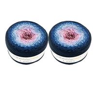 HobbyMia Leo Multicolored/Rainbow Fancy Cake Yarn - 250gr, 1000m/1094yds - 55% Cotton & 45% Polyacrylic - S.Fine (1) - for All Seasons Usage Crochet & Knitting Yarn (11273, 2 Cake Yarns)