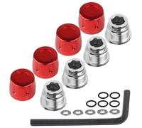 HobbyPark 1.9/2.2 Beadlock Wheel Nuts Locknuts - Aluminum Locking Nuts for 1/10 RC Crawler Car, Fits for TRX4 SCX10 SCX10 II III AXI Capra Redcat Gen8 Gen7 RC4WD & More (Red)