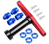 Hobbypark 12mm to 17mm Wheel Hex Hub Adapter Extension Conversion Offset for 1/10 RC Cars Trucks Off Road Buggy Upgrade 1/8 Tires (with Navy Blue Adapter)