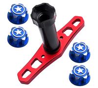 Hobbypark 17mm Hex Wheel Nuts Adapter with Wheel Hex Wrench Tool for Traxxas X-Maxx E-Revo E-Maxx Summit Monster Truck RC Tires (with Blue Nuts)