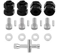 Hobbypark 4 Pieces Aluminum Extended 7mm Hex Wheel Hubs 8mm Thick Wheel Spacers Offsets for Axial SCX24 AXI90081 Deadbolt AXI00002 Jeep Wrangler, AXI00001 C10, AXI00004 (Black)