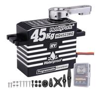 HobbyPark 45kg RC Servo High Torque Waterproof RC Steering Servo Metal Gear Digital Servos Stainless Steel Gears Aluminum Case for 1/7 1/8 1/10 RC Crawler Car Truck Buggy HV (Coreless Motor)