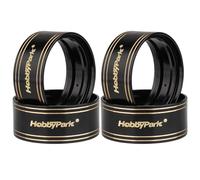 HobbyPark Brass Internal Beadlock Rings Clamp Ring 95g Wheel Weights fit 1.9" Wheel Rims for 1/10 RC Crawler Axial SCX10 II 90046 TRX4 VS4-10 SCX10 Pro Upgrades Parts, 4PCS (Black)