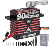 HobbyPark Direct Powered Waterproof High Torque RC Steering Servo 90kg High Speed Standard Servo Brushless Motor HV 8.4-16.8V All Metal Gears 180° Programmable for RC Crawlers Trucks Cars Buggy