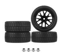 HobbyPark Glued 1/10 On-Road RC Touring Tires and Wheels Set for 1/18 Traxxas Latrax Teton 4 Tec 2.0 3.0 Tamiya TT02 TT01 Brushless (4-Pack) (Color C)