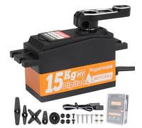 HobbyPark Low Profile Servo 0.07sec Fast Speed Steering Servo 15kg fit 1/10 RC Touring Cars Drift for Tamiya TT02 HPI RS4 Sport 3 Sprint 2 Kyosho Fazer Mk2 MST Traxxas 4-Tec 3.0 2.0 Waterproof