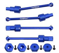 Hobbypark Metal Aluminum Driveshaft Assembly (Front & Rear) & Hex Wheel Hubs,Upgrade Parts for Traxxas 1/18 LaTrax Teton Desert Prerunner, Replace Parts 7650 7669(8-Pack) (Navy Blue)