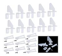 HobbyPark Nylon Micro Control Horns 20x11mm 4 Holes w/Pin & Φ1.2x21mm Clevis for RC Airplane Remote Control Foam Electric Park Flyers Parts (Set of 10)