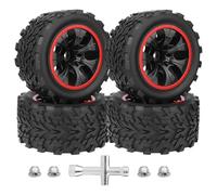 HobbyPark Preglued 12mm Hex RC Truck Wheels and Tires Set for 1/10 Scale Traxxas Rustler 2wd 4x4 VXL Redcat Volcano EPX Pro Blackout XTE 2s 3s 4s Brushless Power