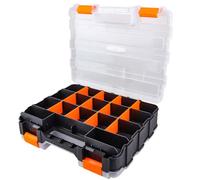 HobbyPark RC Hardware Organizer Box Adjustable Compartments Removable Dividers Durable Plastic Double Side Tools Box Screw Organizer For Nuts, Bolts, Screws, Nails, Small Parts, Tools