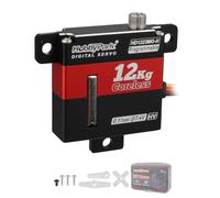HobbyPark RC Plane Servo Top Tabs Mounted Coreless Motor All Metal Gears High Torque Digital Servo for RC Aircraft Glider Airplane Wing Servos (12kg Low Height)