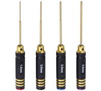 HobbyPark Titanium Hex Screw Driver Set 1.5mm 2.0mm 2.5mm 3.0mm Hexagon Screwdriver Wrench Tool Kit for Multi-Axis FPV Racing Drone RC Quadcopter Helicopter Car,4-Pack