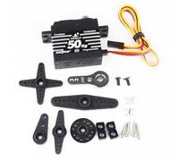 HobbyPark Waterproof 50kg High Torque RC Servo Coreless Motor Standard Size RC Steering Servos HV 4.8-8.4V Full Metal Gears for 1/8 1/10 1/12 RC Car Truck Buggy Robots Programmable Control Angle 180°