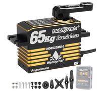 HobbyPark Waterproof 65kg High Torque Servo Brushless Motor Fast Speed RC Steering Servo Brushless Motor for 1/8 1/10 RC Crawler Truck Buggy Short Course