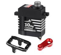 HobbyPark Waterproof for TRX4M Servo 10kg High Torque Steering Servo Coreless Motor with Servo Mount Bracket and Arm Set Metal Gear Digital Servo Motor fit 1/18 TRX-4M Crawler Car Upgrades Parts