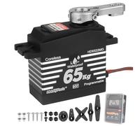 HobbyPark Waterproof RC Servos High Torque 65kg Coreless Motor RC Steering Servo Standard Size Metal Gears for 1/8 1/10 RC Cars Trucks Buggy Programmable 180° HV 4.8-8.4V Upgraded Replacement