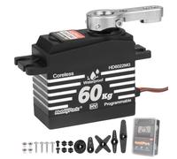HobbyPark Waterproof RC Steering Servo High Torque 60kg Coreless Motor Standard Size HV 4.8-8.4V Metal Gears for 1/8 1/10 RC Car Truck Buggy Robotics Programmable 180° Upgrades Parts