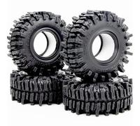 HOBBYSOUL 1.0 Crawler Tires 58mm Tall Mud Slingers 4-Pack Fit TRX4M SCX24 | Super soft sticky mud terrain 1.0'' tire tyre, premium upgrade replacement parts for 1/18 & 1/24 micro RC Crawlers Trucks