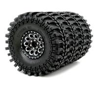 hobbysoul 1.9 Tyres Height 4.75" (121mm) Mounted on 1.9 Beadlock Wheels Black Fit 1/10 Crawler Redcat Gen8 Traxxas TRX-4 Tamiay CC01 Axial SCX10 Mud Crawler Badland Terrain, (4-Pack, Assembled)
