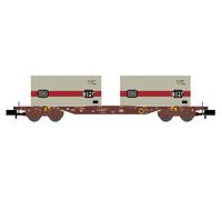 Hobbytrain DB Sgjkkmmss699 Flat Wagon w/DB Containers IV H23201 N Gauge