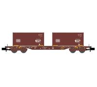 Hobbytrain DB Sgjkkmmss699 Flat Wagon w/DB Containers IV H23202 N Gauge