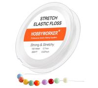 Hobbyworker Elastic Stretch Bracelet String Cord for Jewelry Making and Bracelet Making White