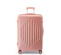 HOBBYZOO 24In Cabin Suitcase - ABS Hard Shell Checked Approved Suitcase, Lightweight Medium Trolley Travel Luggage, Cabin Bags with 4 Spinner Wheels Combination Lock - 67x35x27cm, Rose Gold