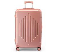 HOBBYZOO 28In Cabin Suitcase - ABS Hard Shell Check in Approved Suitcase, Lightweight Large Trolley Travel Luggage, Cabin Bags with 4 Spinner Wheels Combination Lock - 77x48x30cm, Rose Gold