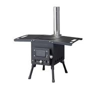 HOBBYZOO Camping Stove, Portable Wood Burning Stove with Stainless Chimney Pipes, Hot Tent Stove Jack & Gloves for Outdoor Camping Cooking and Heating