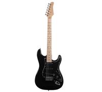 HOBBYZOO Full Size Electric Guitar Kit, 39 Inch Beginner Solid Body Electric Guitars Set with Shoulder Strap, Gig Bag & Cable (Black)