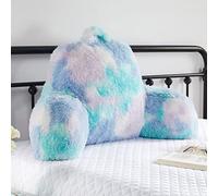 Hobed Life Cozy Fur Backrest Pillow with Arms, 30x17x17 Inch, Premium Filling, Great Back Support Reading Pillow for Kids, Teens & Students, Well Made Bed Cushions, Large Cushions for Bed, Nice Gift