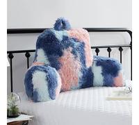 Hobed Life Faux Fur Reading Pillows, Big Cushion Size 30”x17”x17” with Premium Stuffing, Adults, Students & Kids Backrest Pillow, Bed Rest Pillow, Cuddle Cushion, Unique Colorful Design, Awesome Gift