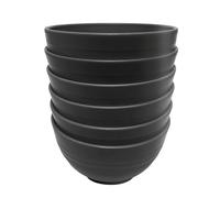 Hobein Unbreakable Large Cereal Bowls - 24 OZ Plastic Lightweight Bowl Sets 6 - Dishwasher & Microwave Safe - for Cereal, Salad,Soup, Noodle, 6 Pieces Black