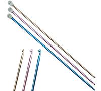 Hobekoee 3Pcs Tunisian Crochet Hook 5mm 5.5mm 6mm,Extra Long Crochet Hook 13.8in Afghan Crochet Needles Aluminum Tunisian Crochet for Beginner,Crocheting＆Knitting Lovers