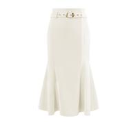 Hobemty Women's Fishtail Skirt High Waist Belted Work Midi Mermaid Skirts