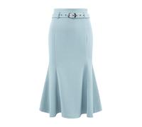 Hobemty Women's Fishtail Skirt High Waist Belted Work Midi Mermaid Skirts